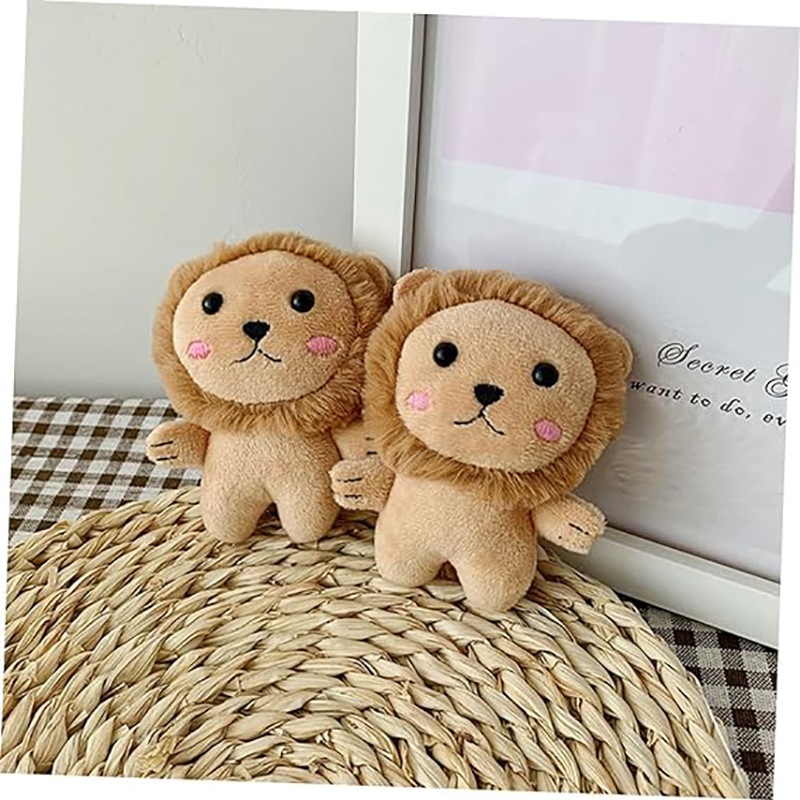 2pcs Little Lion Pendant Stuffed Animals Keychain