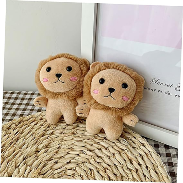 2pcs Little Lion Pendant Stuffed Animals Keychain
