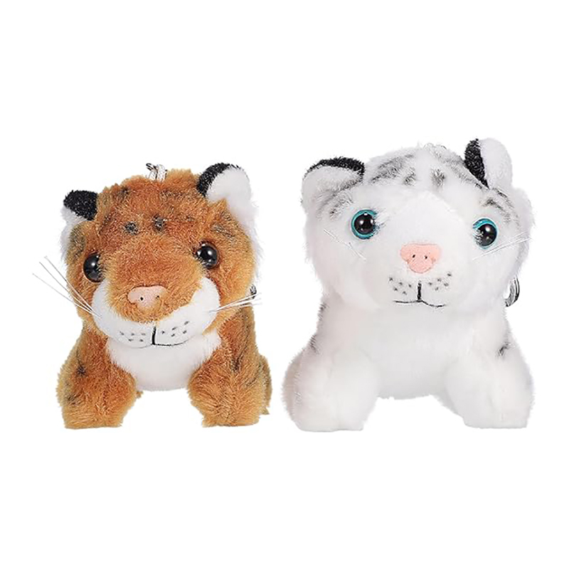 2Pcs Plush Keychain Tiger Keychain Stuffed Animal Pendant Plush Toy