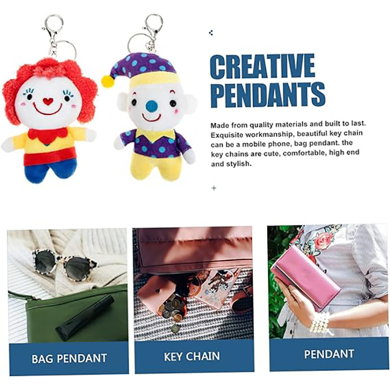 Clown Plush Keychain Clown Figure Cute Animal Toys Stuffed Doll
