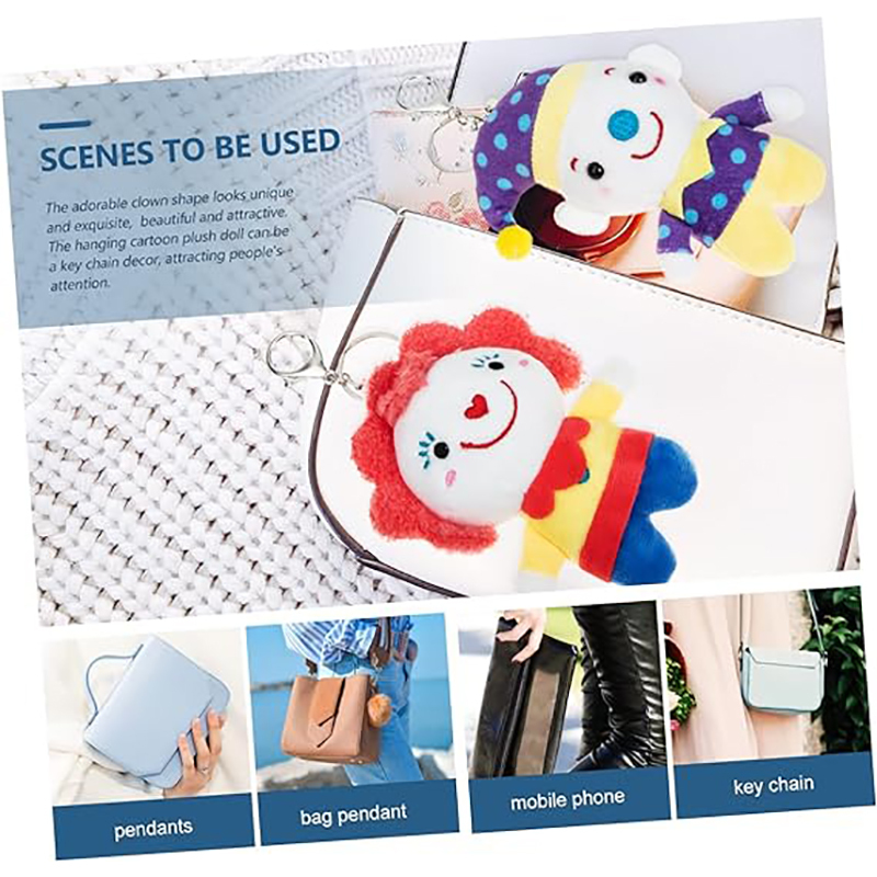 Clown Plush Keychain Clown Figure Cute Animal Toys Stuffed Doll