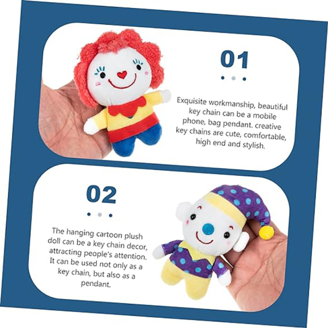 Clown Plush Keychain Clown Figure Cute Animal Toys Stuffed Doll