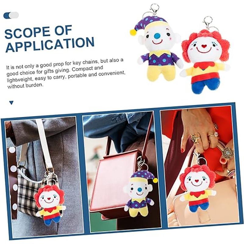 Clown Plush Keychain Clown Figure Cute Animal Toys Stuffed Doll