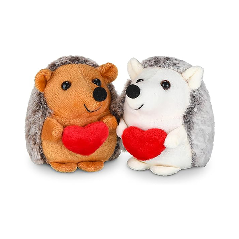 Hedgehog Stuffed Animal 2 Pcs Valentine's Day Stuffed Keychain Holding Heart