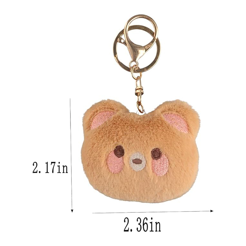 2pcs 2.36in Plush Bear Frog Stuffed Animal Keychain Pendant