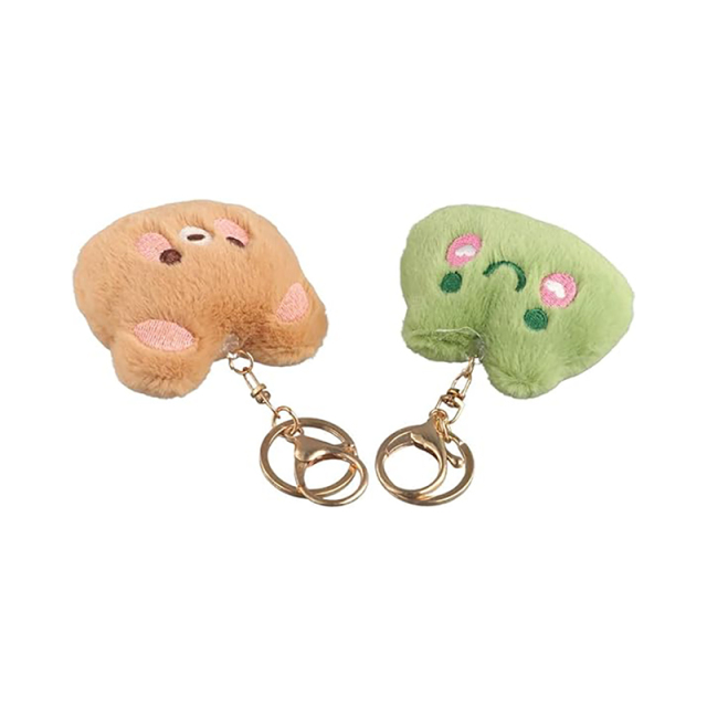 2pcs 2.36in Plush Bear Frog Stuffed Animal Keychain Pendant