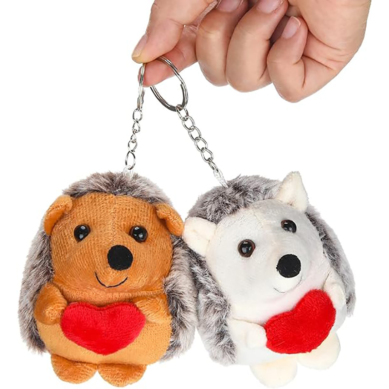 Hedgehog Stuffed Animal 2 Pcs Valentine's Day Stuffed Keychain Holding Heart