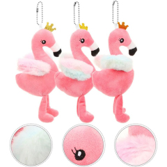 Flamingo Pendant Stuffed Animal Flamingo Keychain Hawaii Party Decoration