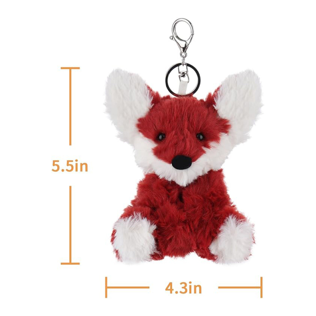 Fox Stuffed Animal Soft Keychain for Kids Bag, Purse, Backpack, Handbag (5 Inches)