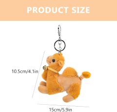 2pcs Plush Camel Keychain Stuffed Animal Toy Adorable Backpack Hanging Pendant