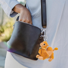 2pcs Plush Camel Keychain Stuffed Animal Toy Adorable Backpack Hanging Pendant
