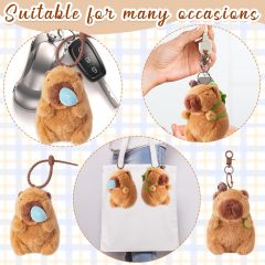 2 Pcs Capybara Plush Keychain Toy Realistic Capybara Stuffed Animals Toy Pendant for Backpack Birthday Gift