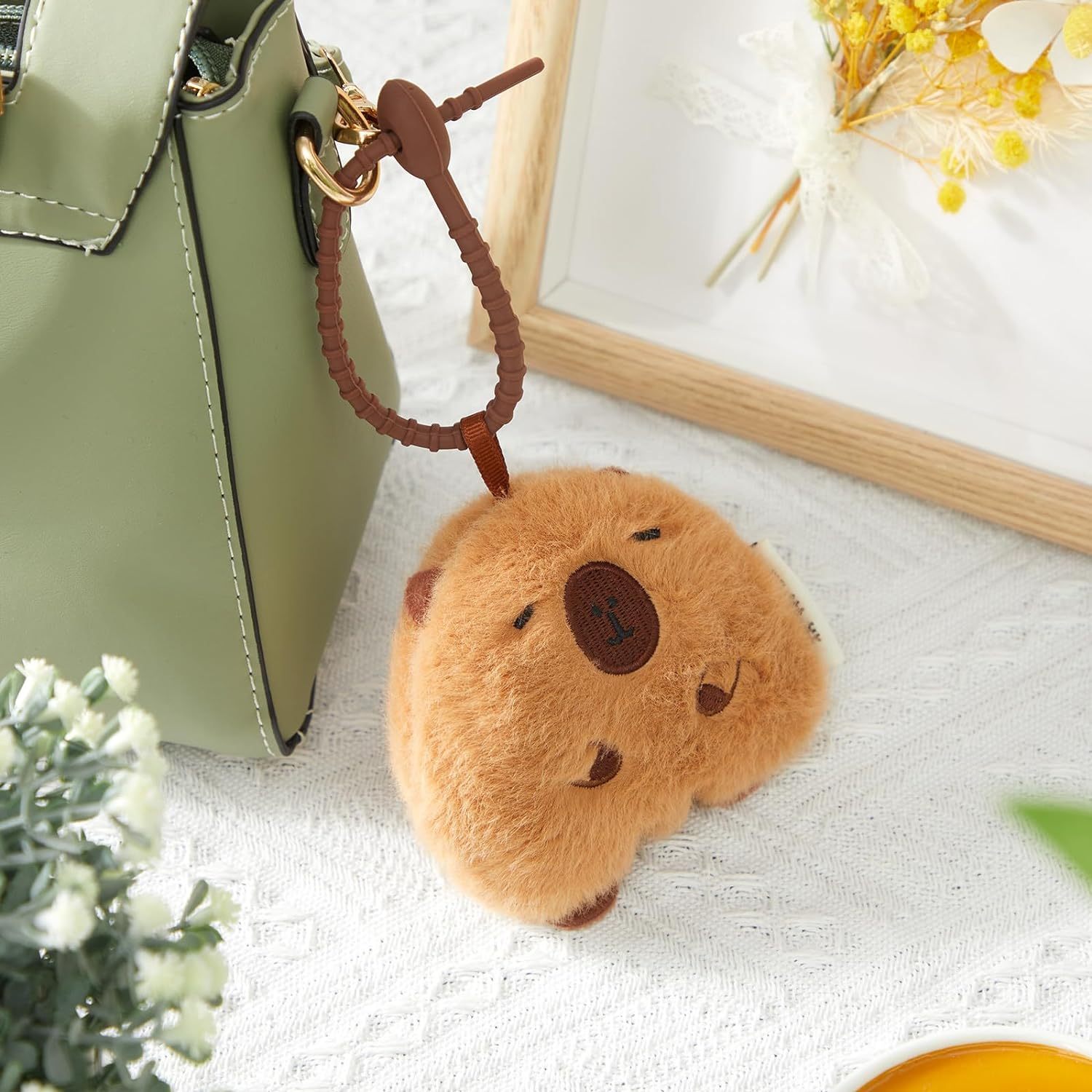 2 Pcs Capybara Plush Keychain Toy Realistic Capybara Stuffed Animals Toy