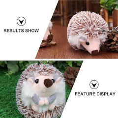 2pcs Hedgehog Plush Keychain Cute Stuffed Animal Toy Key Ring