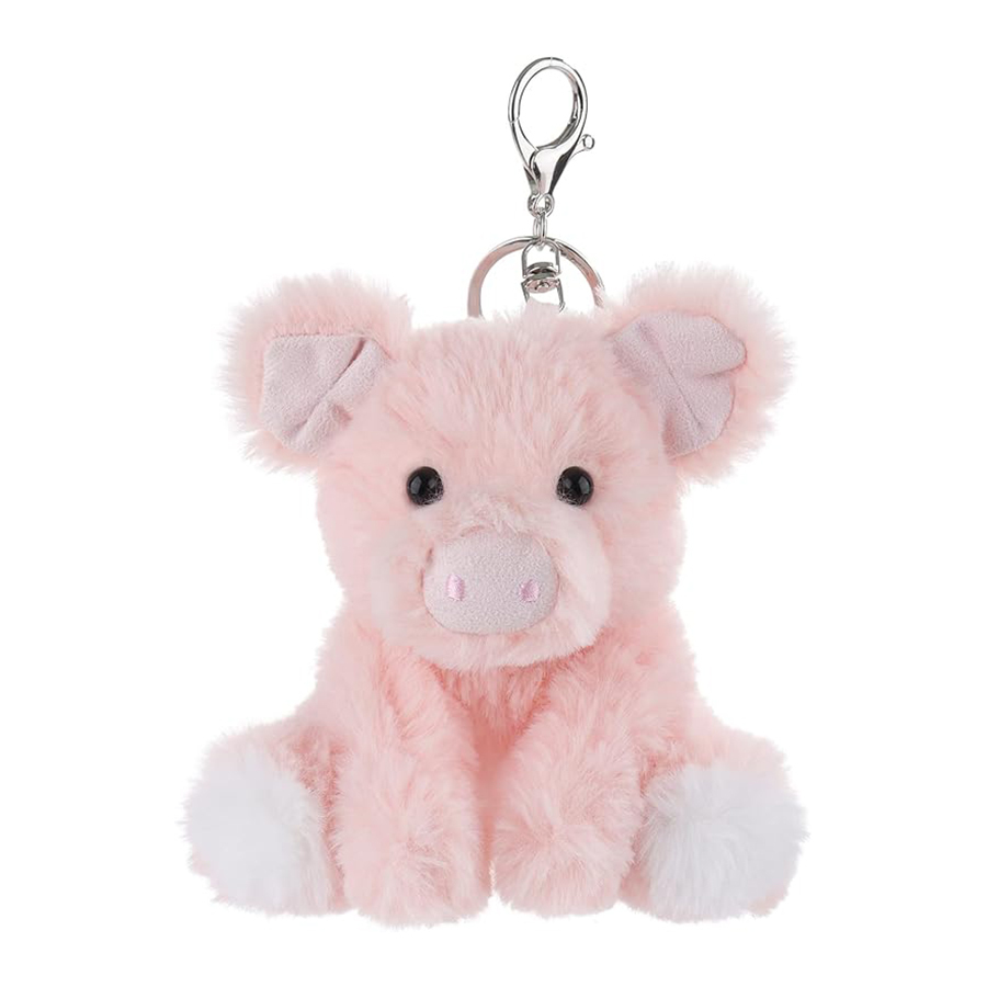 Pink Pig Stuffed Animal Soft Keychain for Kids Bag, Purse, Backpack, Handbag (Pink Pig，5 Inches)