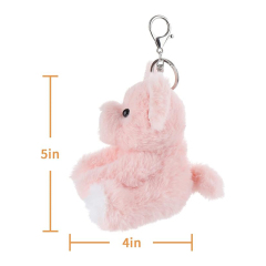 Pink Pig Stuffed Animal Soft Keychain for Kids Bag, Purse, Backpack, Handbag (Pink Pig，5 Inches)