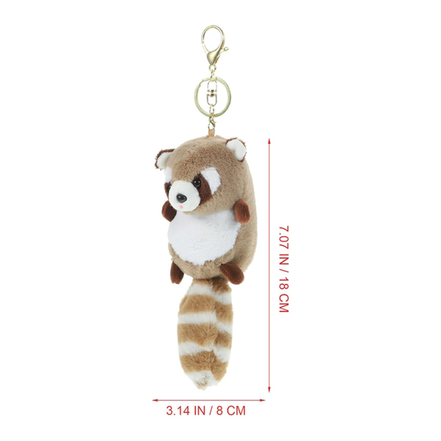 Cute Soft Plush Raccoon Keychain Animal Pendant Toy Jewelry for Bag Purse