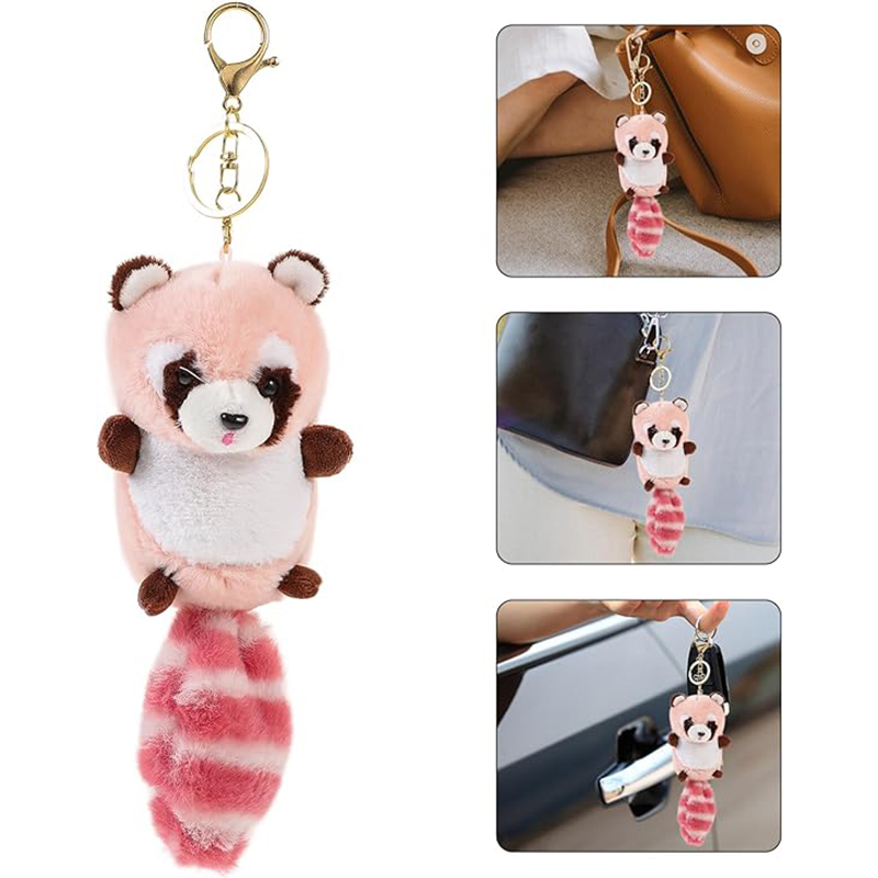 Cute Soft Plush Raccoon Keychain Animal Pendant Toy Jewelry for Bag Purse
