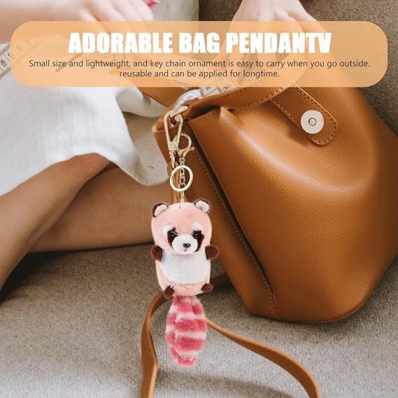 Cute Soft Plush Raccoon Keychain Animal Pendant Toy Jewelry for Bag Purse