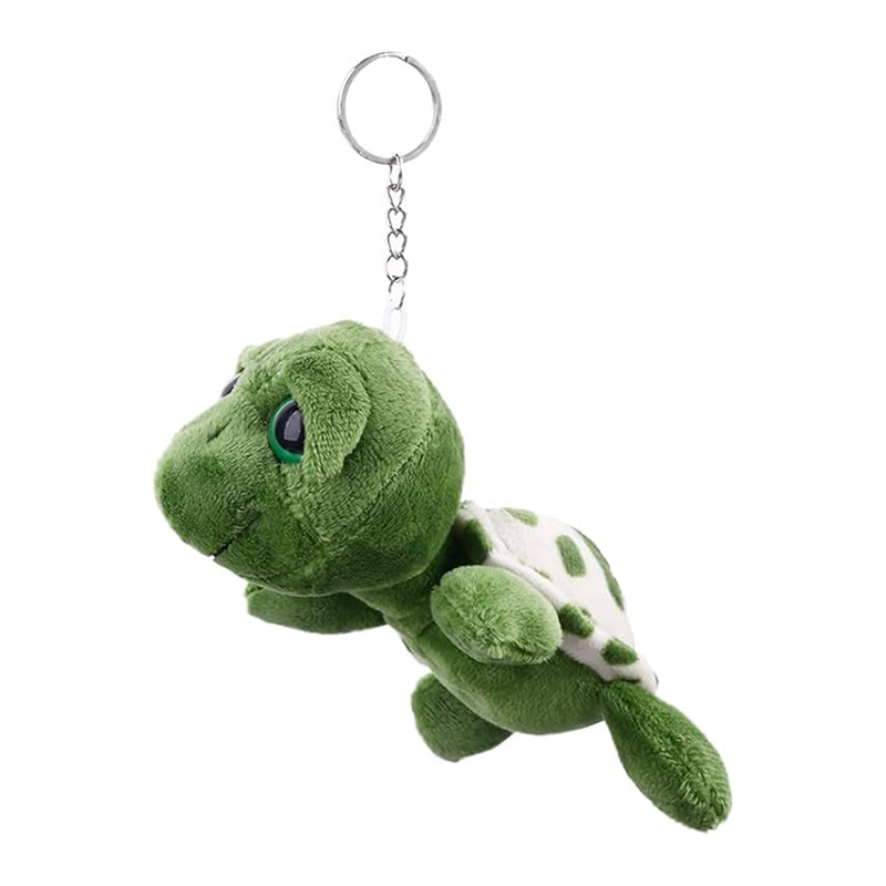 2PCS Cartoon Mini Turtle Shape Plush Keychain Cute Animal Pendant