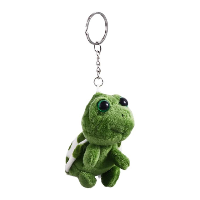 2PCS Cartoon Mini Turtle Shape Plush Keychain Cute Animal Pendant