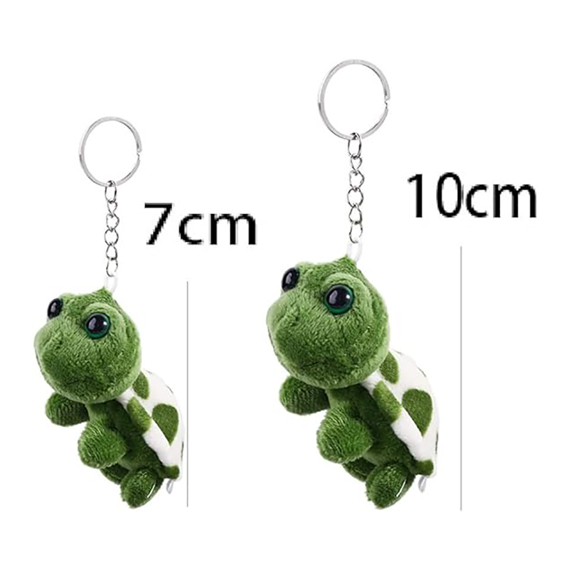 2PCS Cartoon Mini Turtle Shape Plush Keychain Cute Animal Pendant