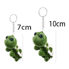 2PCS Cartoon Mini Turtle Shape Plush Keychain Cute Animal Pendant
