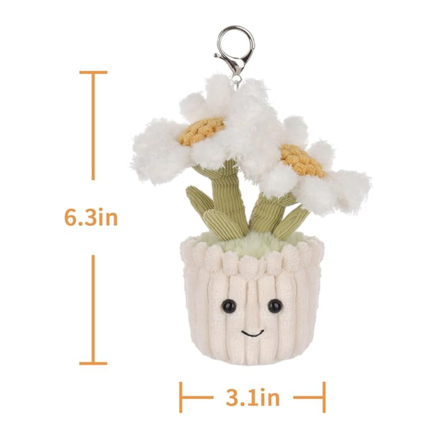 Daisy Cute Keychain, Soft Stuffed Plush Keychain Toys for Kids’ Backpack, Purse, 5.9Inches