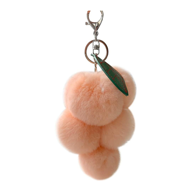 Grape Bunch Keychain Plush Pompon Grape Keychain Bag Accessories