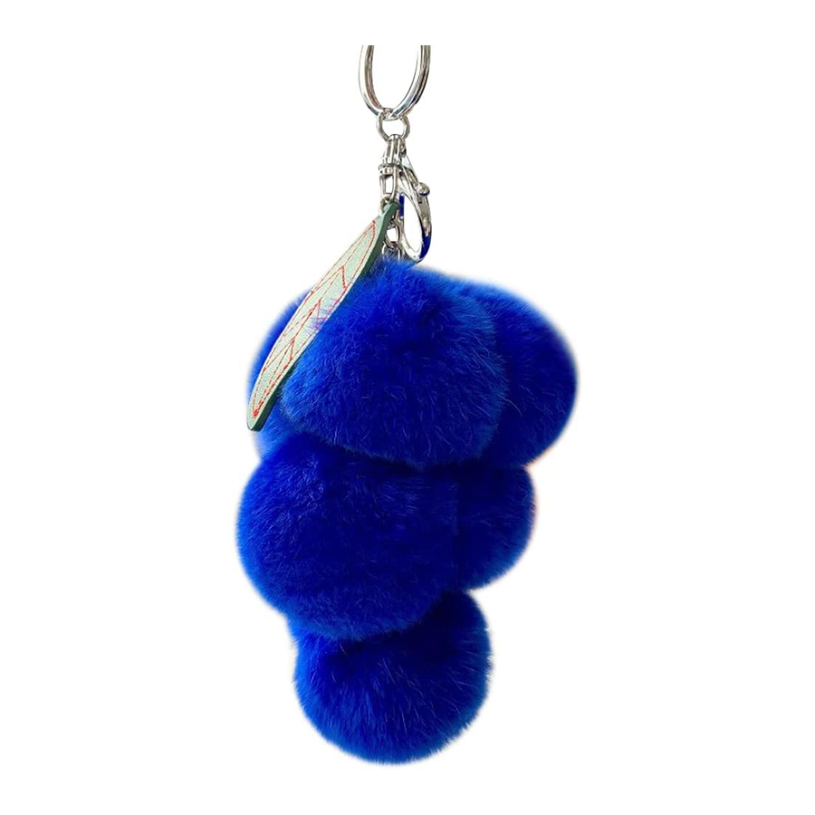 Grape Bunch Keychain Plush Pompon Grape Keychain Bag Accessories