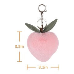 Peach Cute Soft Stuffed Plush Keychain Toys for Kids’ Backpack, Purse, 3.2 Inches