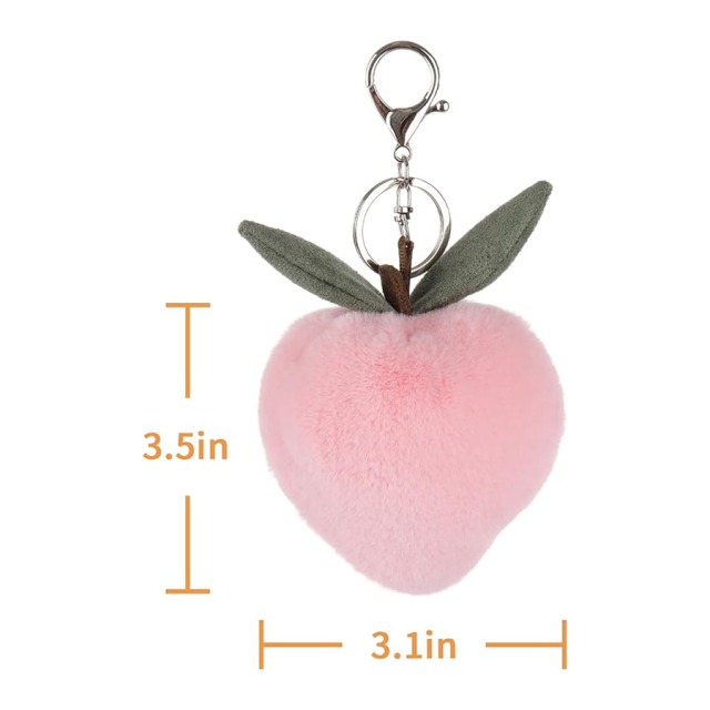 Peach Cute Soft Stuffed Plush Keychain Toys for Kids’ Backpack, Purse, 3.2 Inches