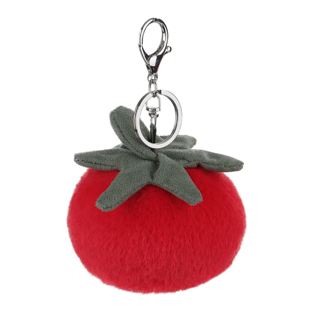 4" Red Tomato Stuffed Vegetable Soft Plush Keychain for Kids Bag, Purse, Backpack, Handbag