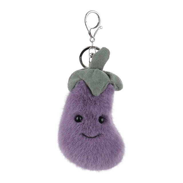 Stylish Purple Eggplant Plush Keychain Aubergine Key Ring Gifts