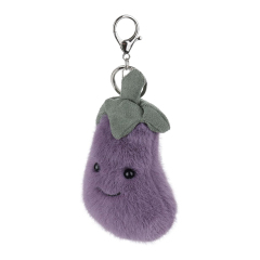Stylish Purple Eggplant Plush Keychain Aubergine Key Ring Gifts