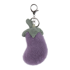 Stylish Purple Eggplant Plush Keychain Aubergine Key Ring Gifts