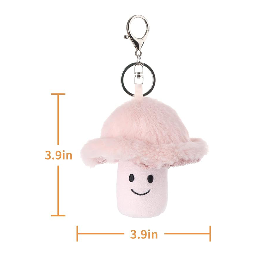 Mushroom Stuffed Animal Soft Plush Keychain for Kids Bag, Purse, Backpack, Handbag (4 Inches)