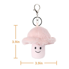 Mushroom Stuffed Animal Soft Plush Keychain for Kids Bag, Purse, Backpack, Handbag (4 Inches)