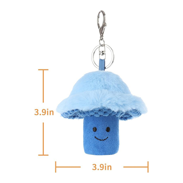 Mushroom Stuffed Animal Soft Plush Keychain for Kids Bag, Purse, Backpack, Handbag (4 Inches)