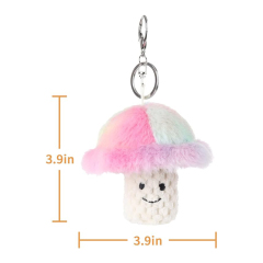Mushroom Stuffed Animal Soft Plush Keychain for Kids Bag, Purse, Backpack, Handbag (4 Inches)