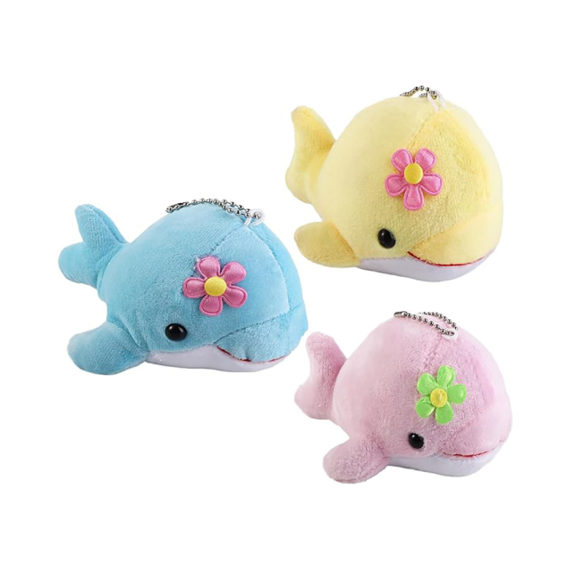 Soft Dolphin Plush Keychain Bag Pendants Tiny Dolphin Stuffed Animal Mini Backpack Key Ring