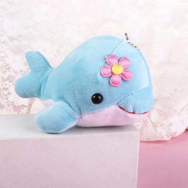 Soft Dolphin Plush Keychain Bag Pendants Tiny Dolphin Stuffed Animal Mini Backpack Key Ring