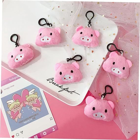 Tiny Keychain Pink Pig Pendant Keychains Creative Gift Keychains