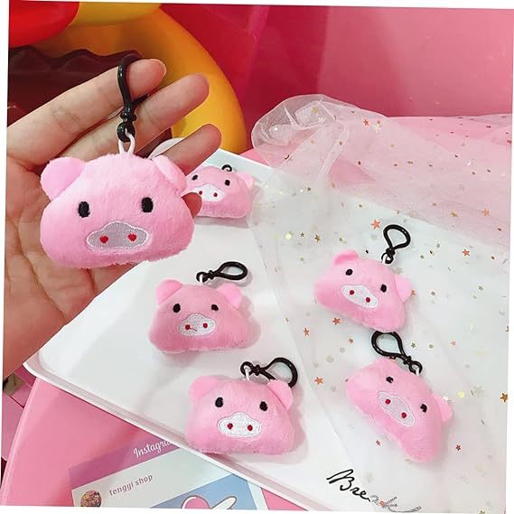 Tiny Keychain Pink Pig Pendant Keychains Creative Gift Keychains