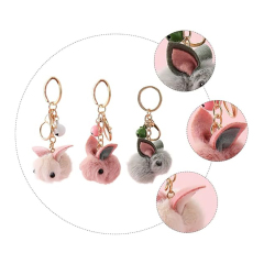 Cute Rabbit Plush Keychain Animals Keyring Charm Car Key Chain