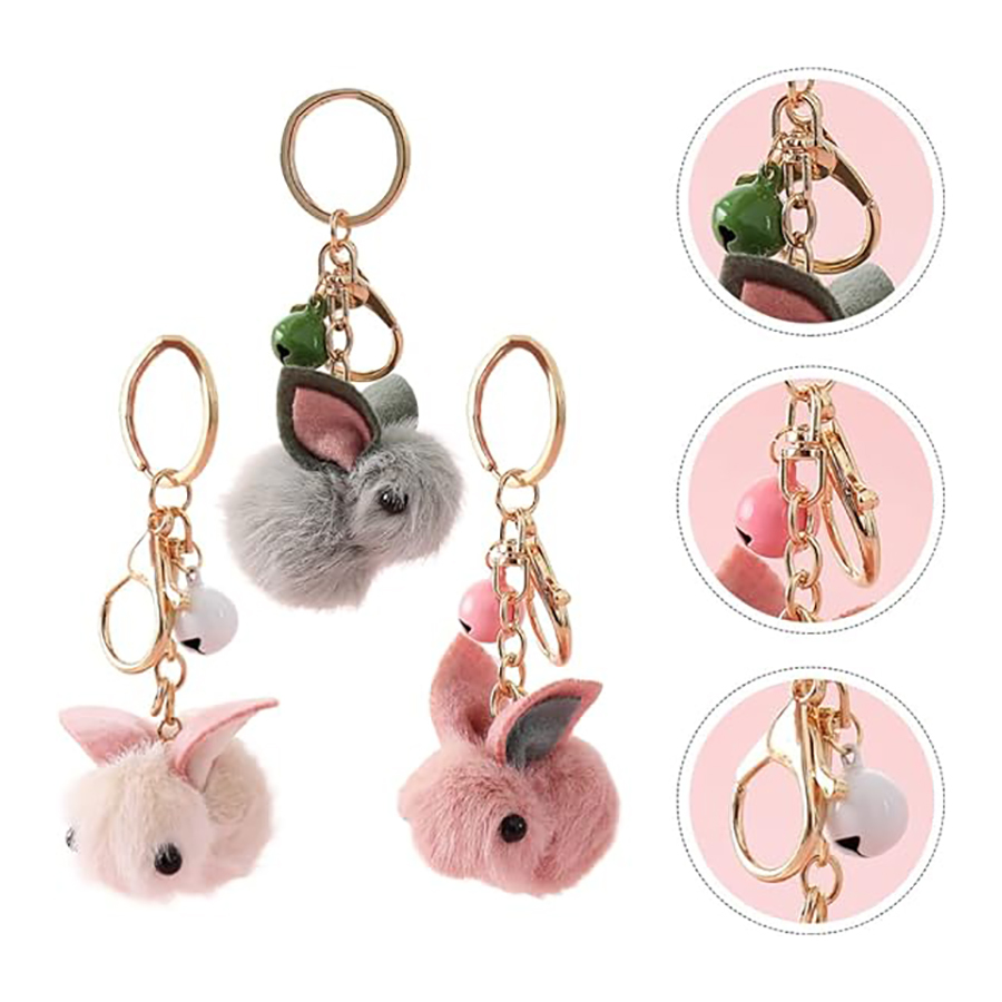Cute Rabbit Plush Keychain Animals Keyring Charm Car Key Chain