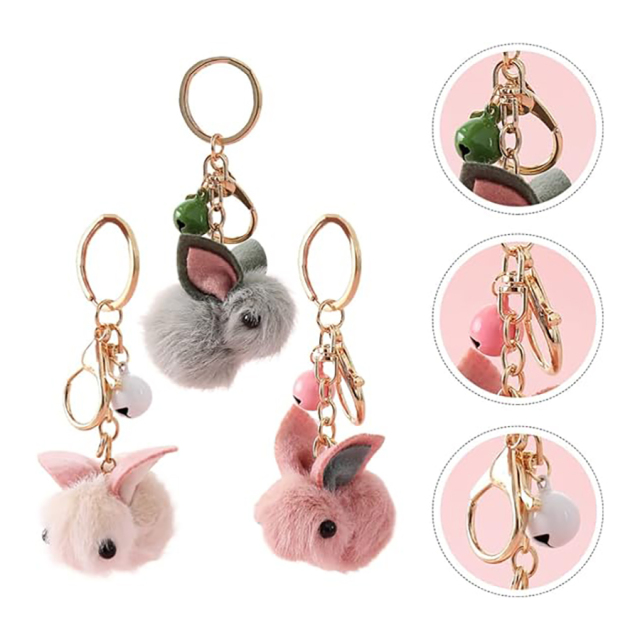 Cute Rabbit Plush Keychain Animals Keyring Charm Car Key Chain