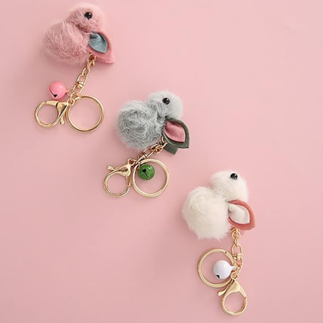 Cute Rabbit Plush Keychain Animals Keyring Charm Car Key Chain