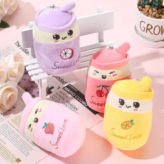 Boba Tea Keychain Plush Bubble Tea Stuffed Animal Milk Tea Key Ring