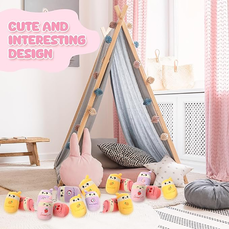 Boba Tea Keychain Plush Bubble Tea Stuffed Animal Milk Tea Key Ring